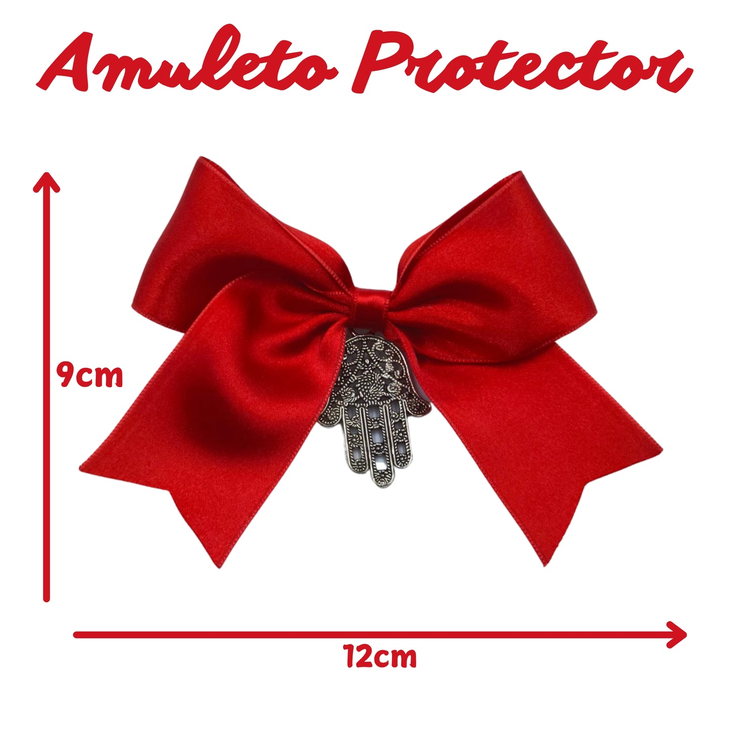 PITA HOME® Amuleto Protector, Broche Lazo Rojo para el mal de ojo para bebés, con Medalla de la Mano de Fátima.