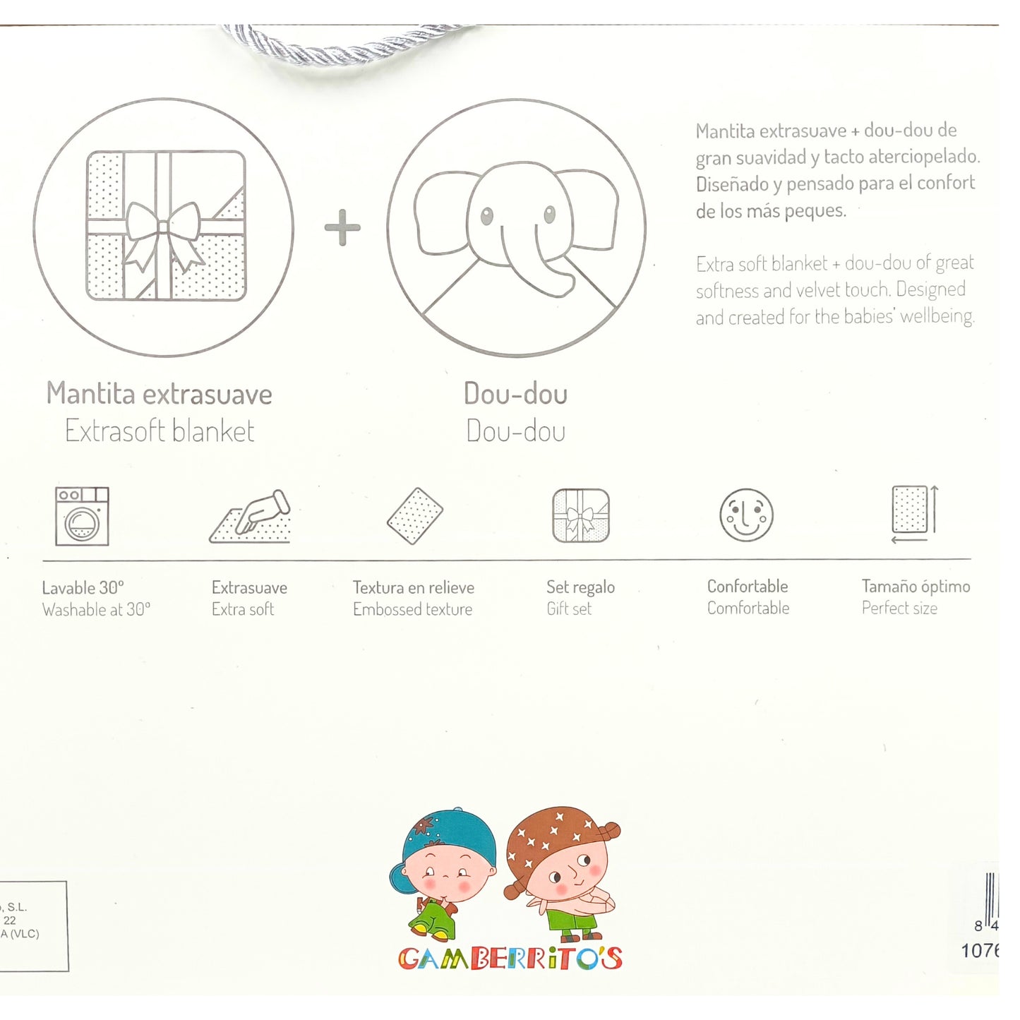 Gamberritos Manta y doudou Elefante