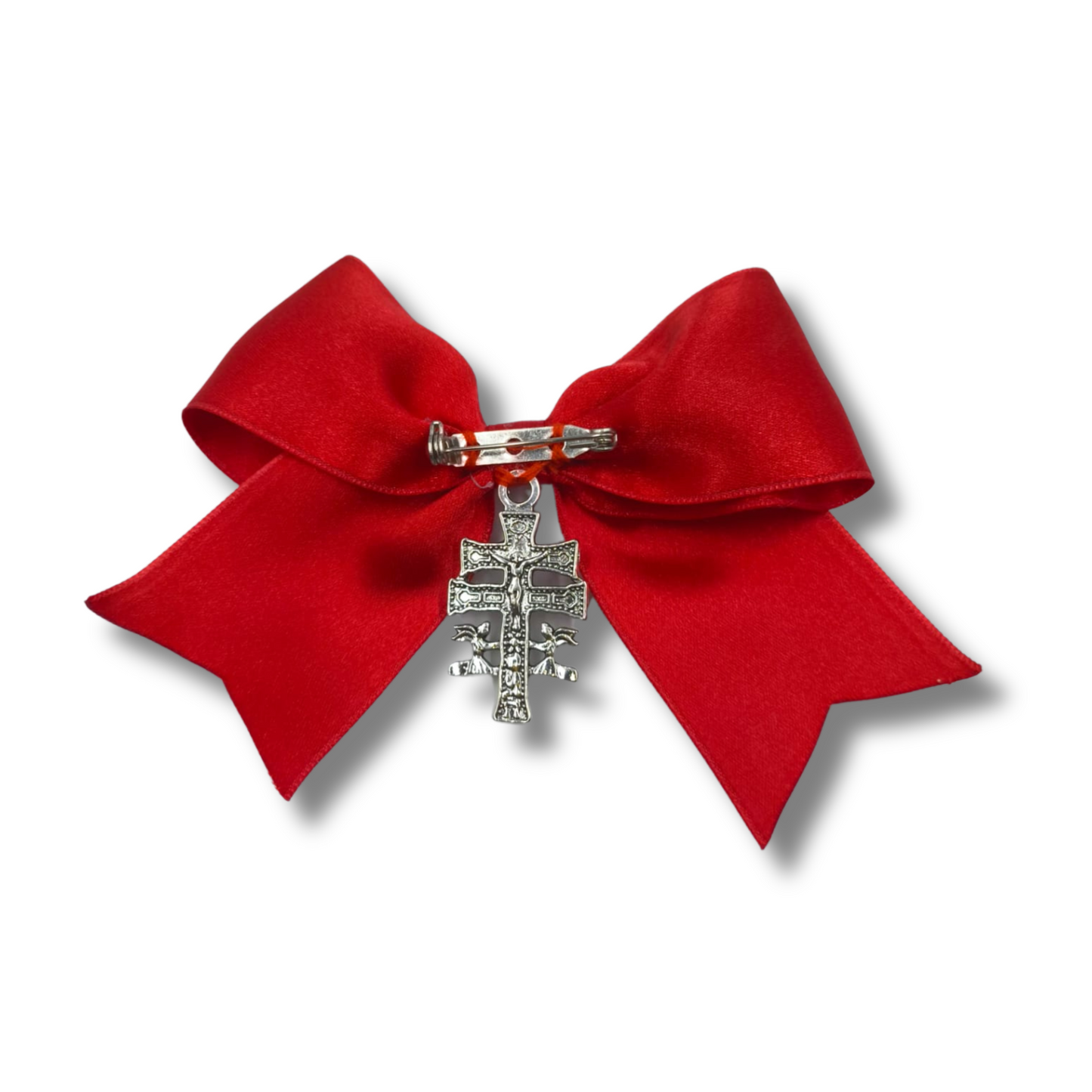 Pita Home®️ Amuleto Protector, Broche Lazo Rojo para el mal de ojo para bebés, con Medalla de la Cruz de Caravaca.