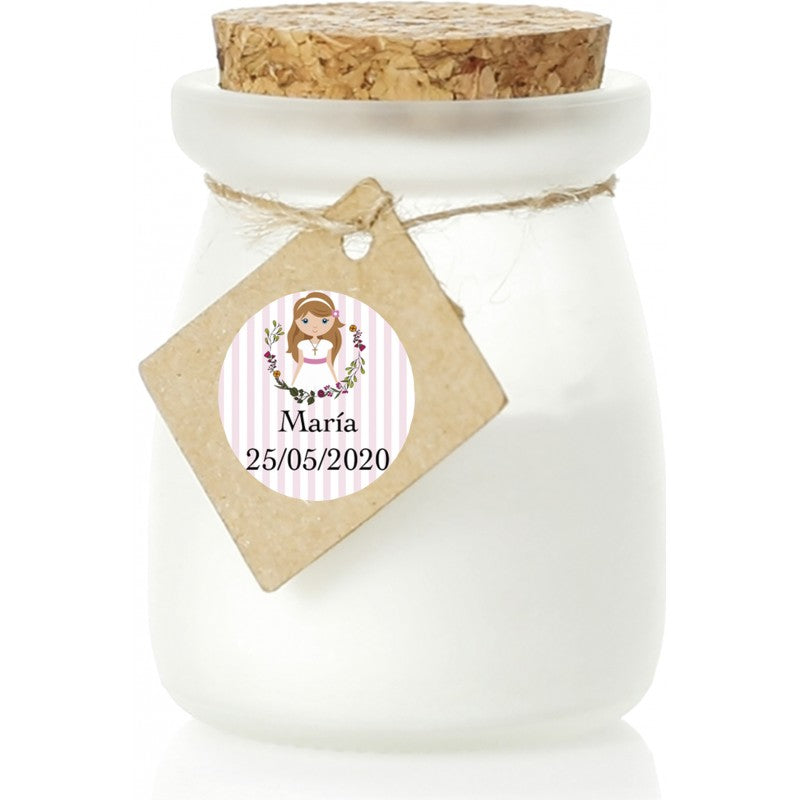 Vela personalizada para detalles de comunión niña