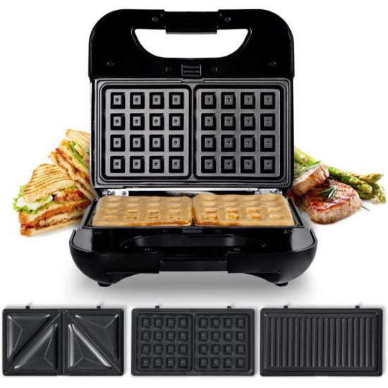 SANDWICHERA 800W C/3 PLACAS INTERCAMBIABLES