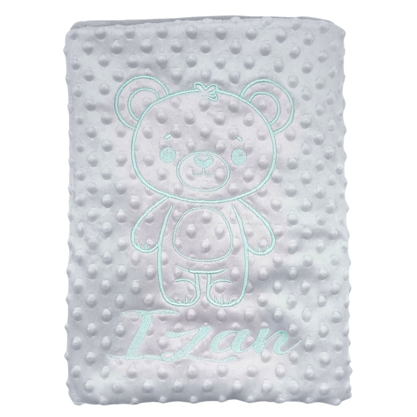 Pita Home®️ Manta Bebé Personalizada con Nombre y Bordado de Oso - Manta Burbuja Ideal para Recién Nacidos, Manta Bebé con Bordado, Regalo Único