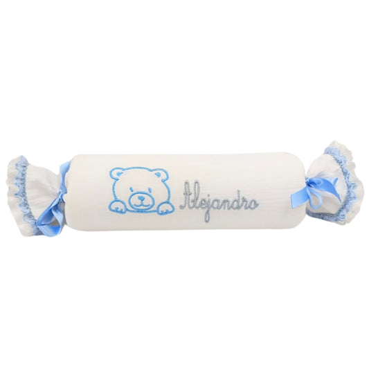 PITA HOME® Caramelo bebé con Nombre, modelo blanco con oso.