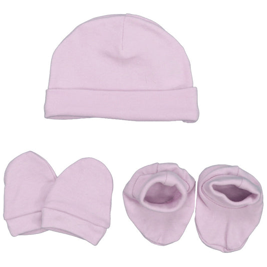 set de bebe gorro, manoplas y patucos