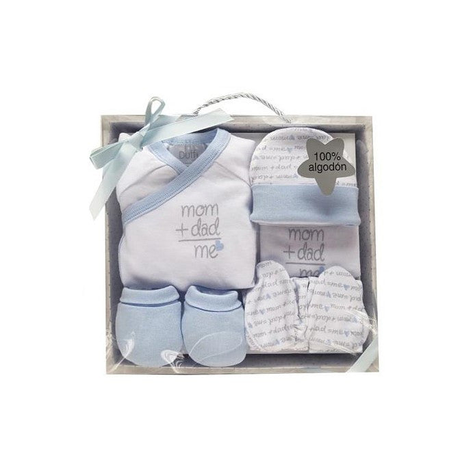 Set de Bebé de 5 piezas Algodon Mom+Dad Azul