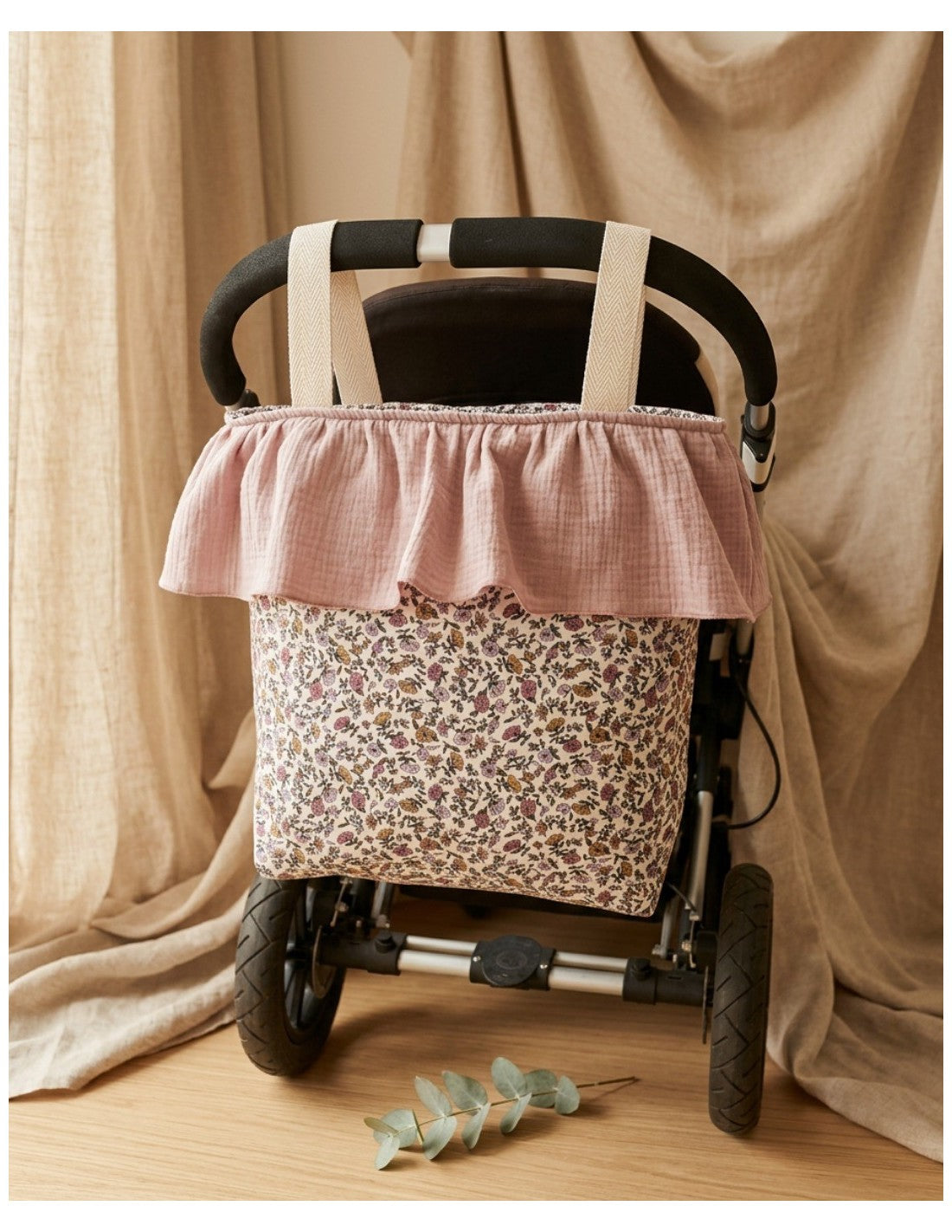 BOLSO FLOR ANGELA ROSA O VERDE MUSELINA MQ
