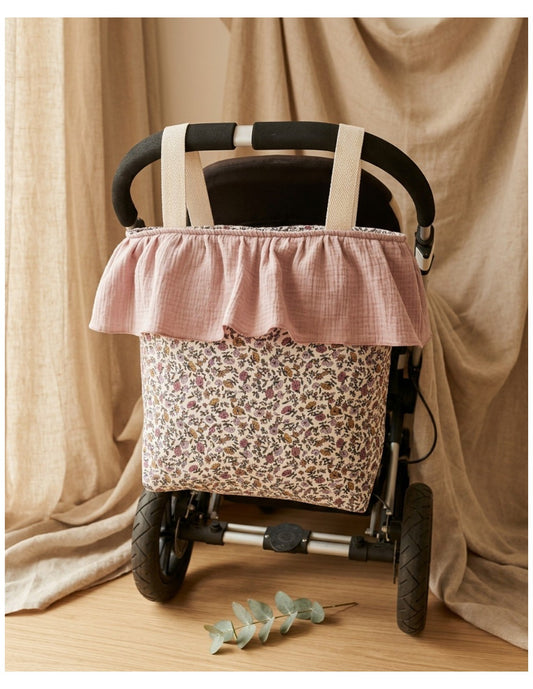 BOLSO FLOR ANGELA ROSA O VERDE MUSELINA MQ