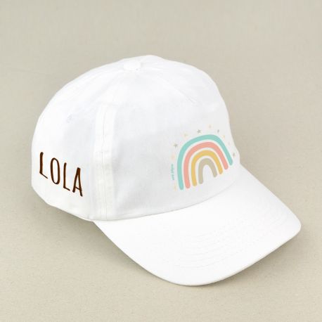 Gorra Junior Arcoíris Soft Blanca personalizada