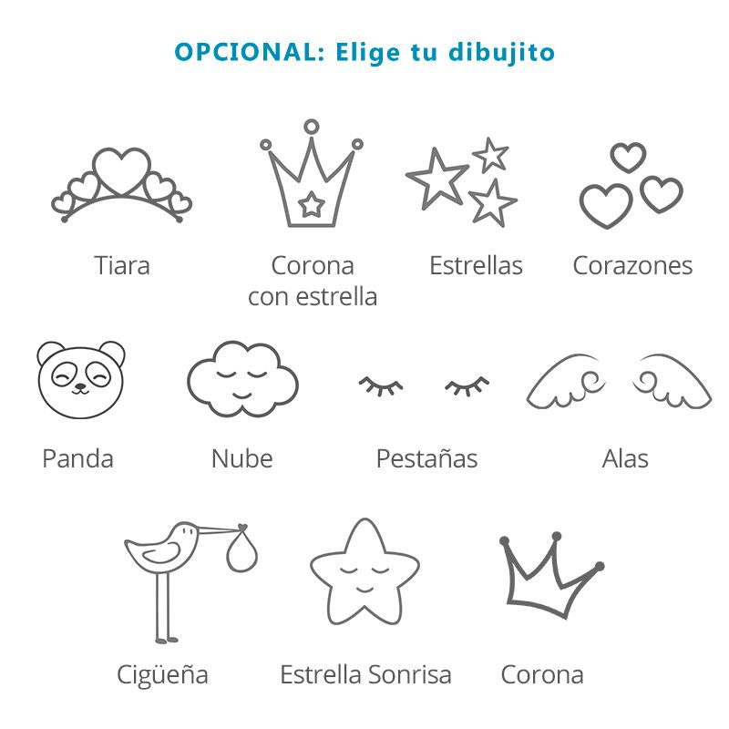 Manta Clásica Básica Personalizada con dos nombres (o Nombre y Fecha), más dibujo.