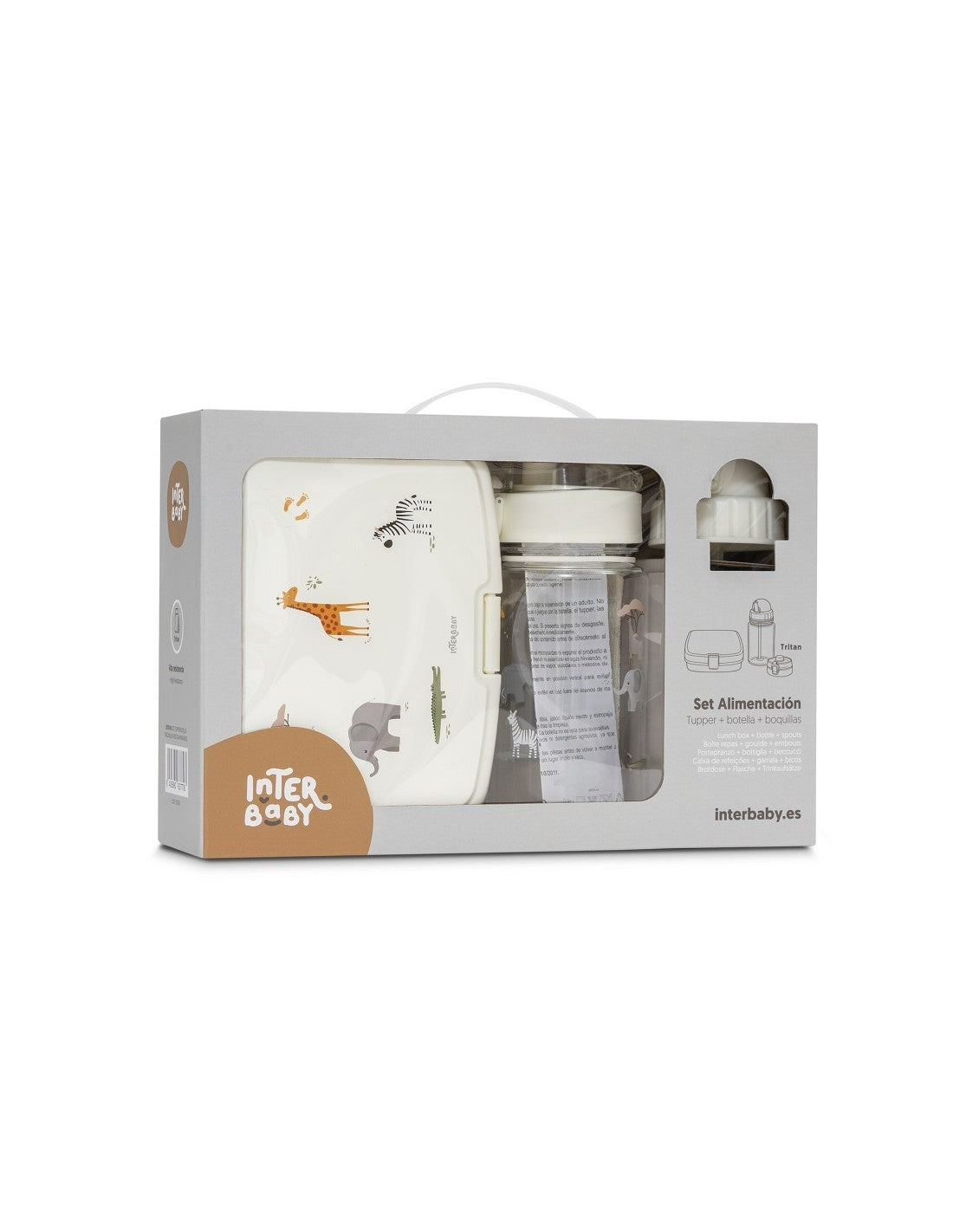 SET FIAMBRERA , BOTELLA DE AGUA Y 2 TAPONES Inter Baby