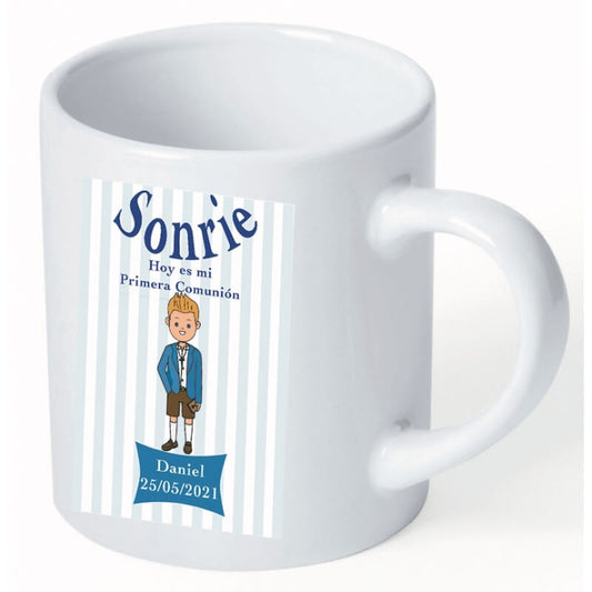 Taza detalles primera comunión niño personalizada